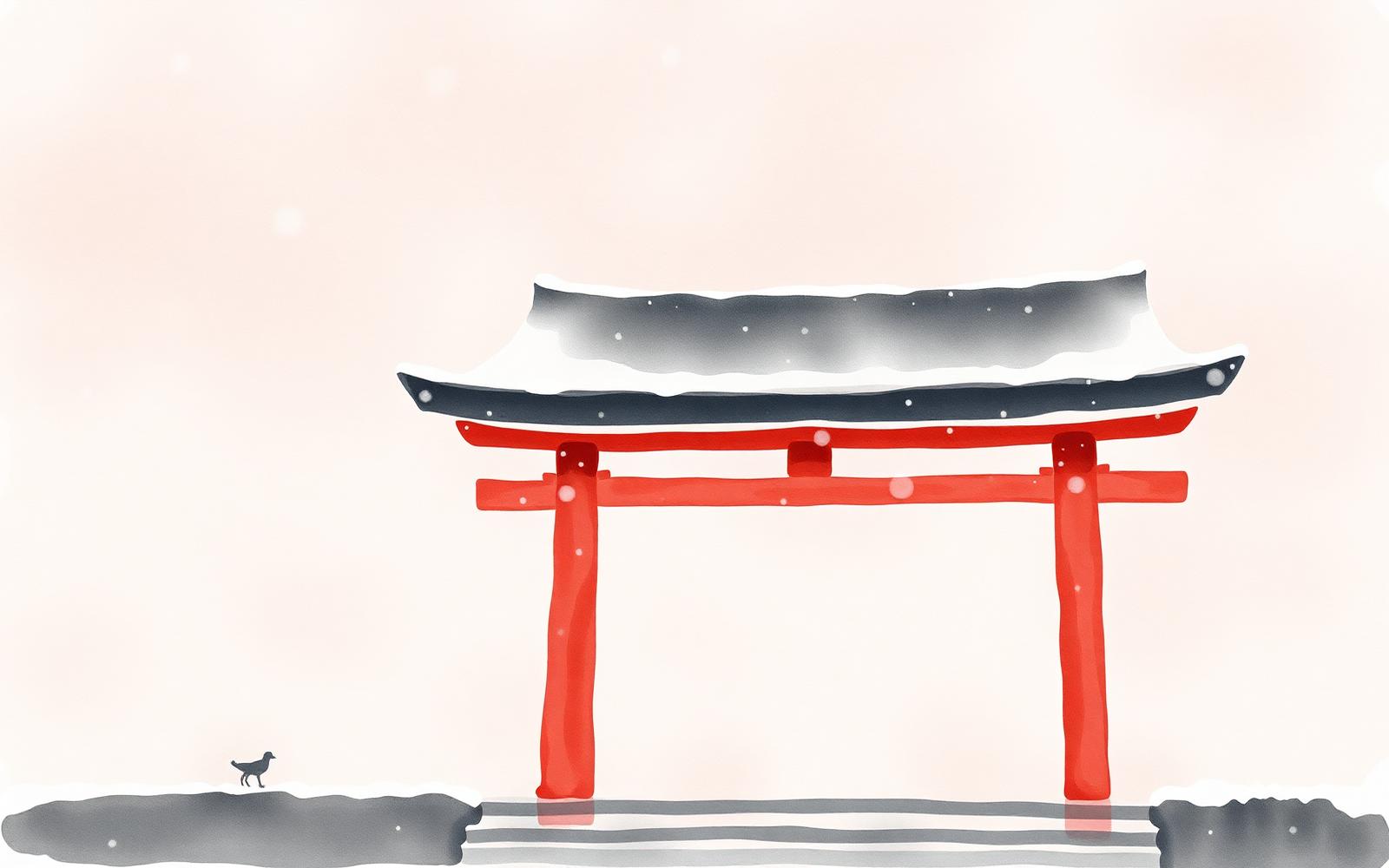 Snow at the Shrine
